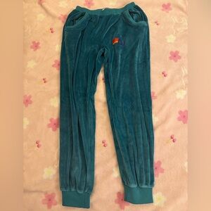 Velour Teal Loungewear Pants Size M